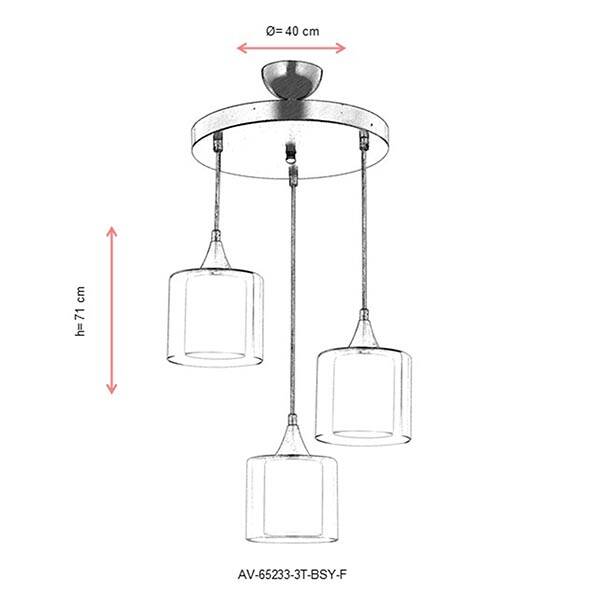 Av-65233-3T-Bsy-F Siyah Modern Avize - 2