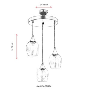 Av-65234-3T-Bsy Siyah Modern Avize - TepeHome (1)