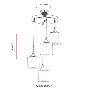 Av-65233-4T-Bsy-F Siyah Modern Avize - TepeHome