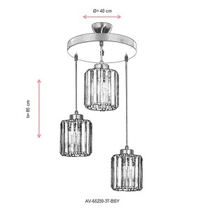 Av-65230-3T-Bsy Siyah Modern Avize - TepeHome (1)