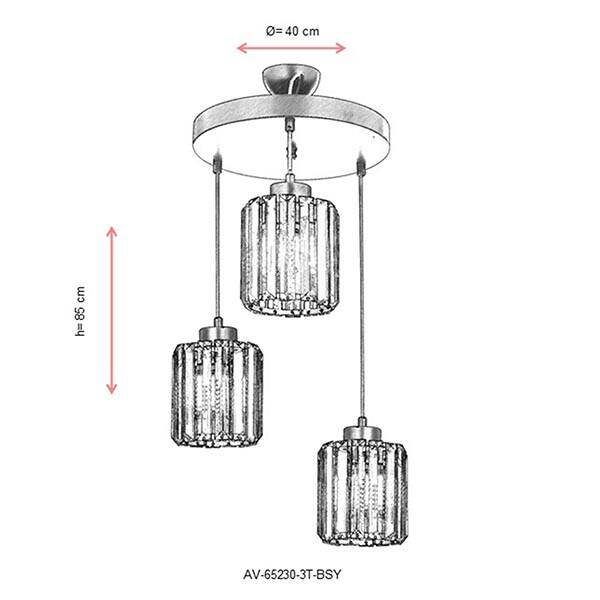 Av-65230-3T-Bsy Siyah Modern Avize - 2