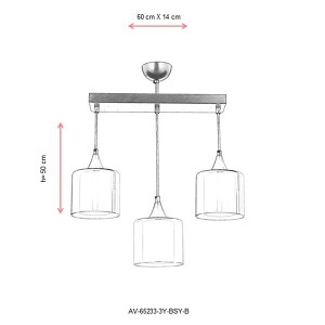 Av-65233-3Y-Bsy-B Siyah Modern Avize - TepeHome (1)