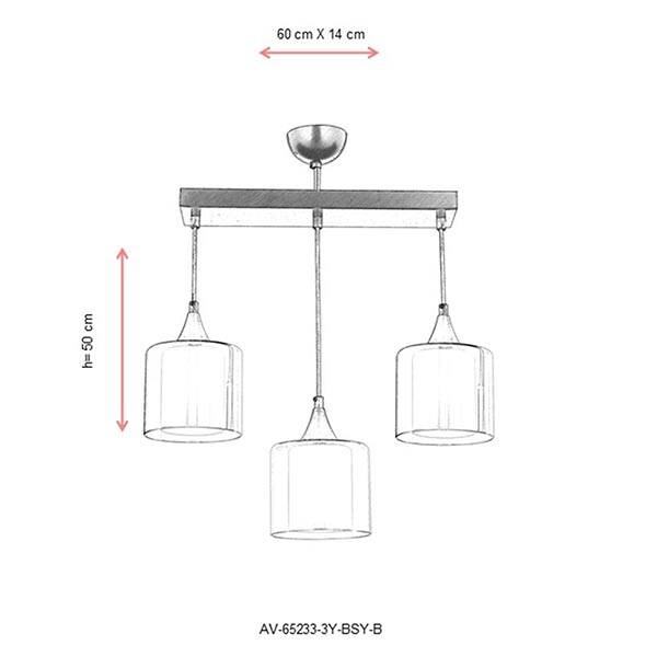 Av-65233-3Y-Bsy-B Siyah Modern Avize - 2