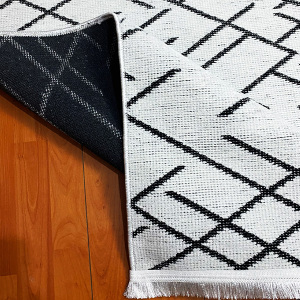 Şönil Dokuma Halı ÇZGL Beyaz100x300 - 4