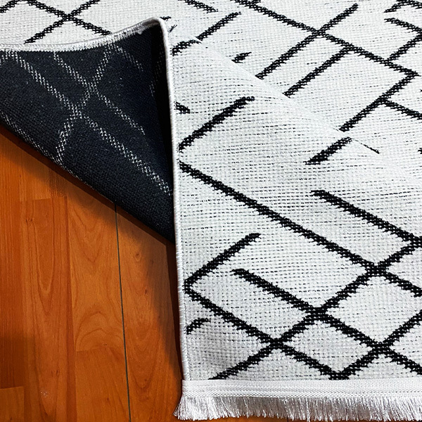 Şönil Dokuma Halı ÇZGL Beyaz100x300 - 4