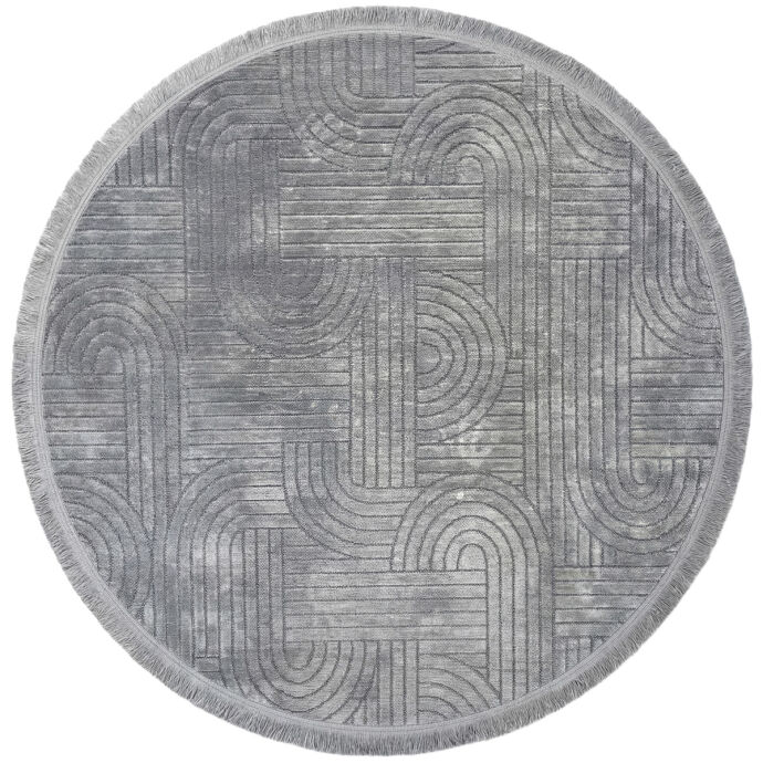Şönil Sedef Dokuma Halı Gri 160x160 cm