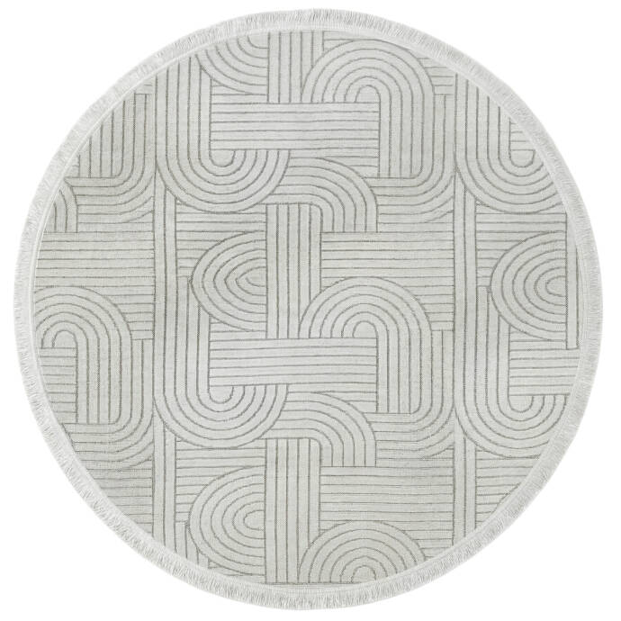 Şönil Sedef Dokuma Halı Krem 100x100 cm - 1