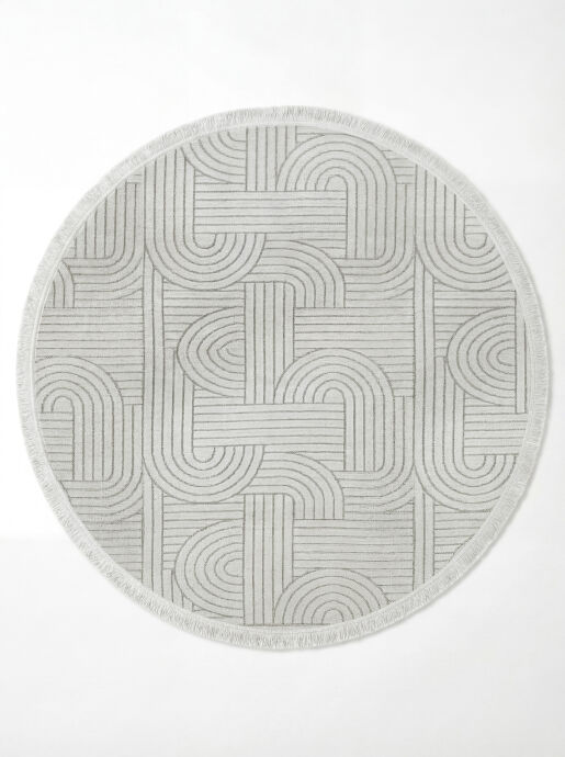 Şönil Sedef Dokuma Halı Krem 120x120 cm