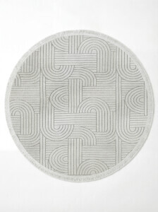 Şönil Sedef Dokuma Halı Krem 140x140 cm - 1