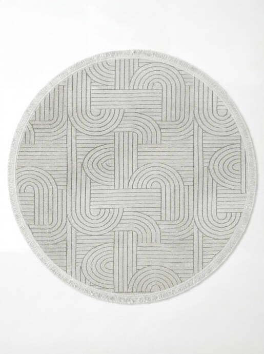 Şönil Sedef Dokuma Halı Krem 140x140 cm - 1