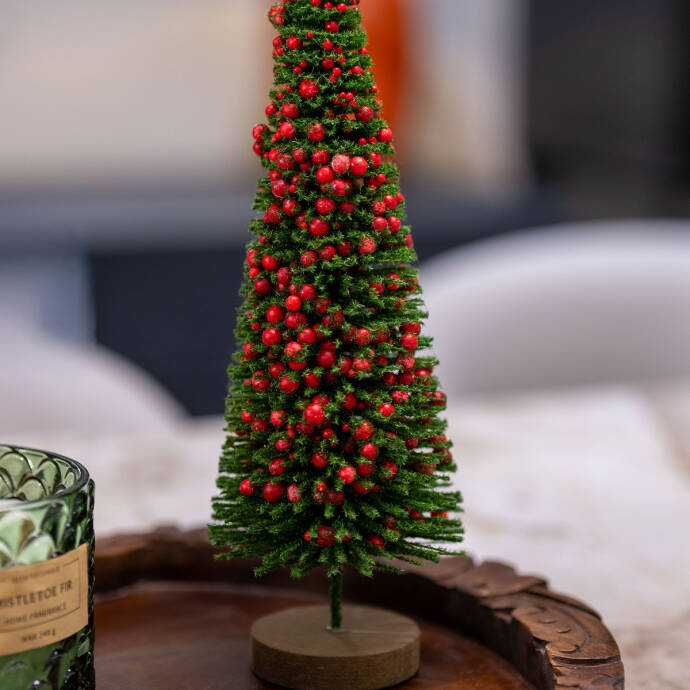 Süslü Minyatür Çam Ağacı Yeşil 28Cm - 2