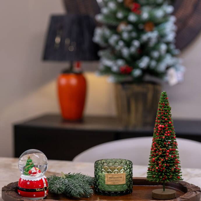 Süslü Minyatür Çam Ağacı Yeşil 28Cm - 3