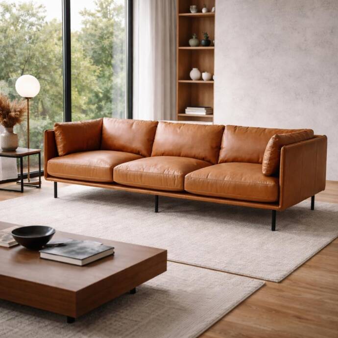 Swell Deri Üçlü Koltuk, - 8