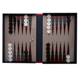 Tavla Takımı Kırmızı Lacivert Kareli - TepeHome (1)