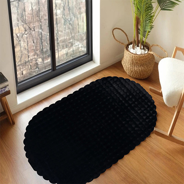 Tavşan Post Halı Oval Siyah 160x250 cm - 2