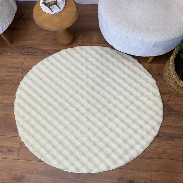 Tavşan Post Halı Yuvarlak Krem80x80 - 2