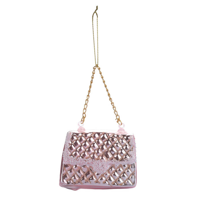 Toz Pembe Çanta Cam Ağaç Süsü - 3