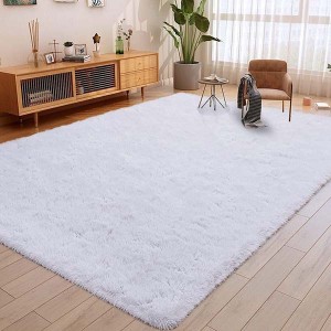 Tüy Dökmez Tavşan Tüyü Halı Beyaz 16 - 5