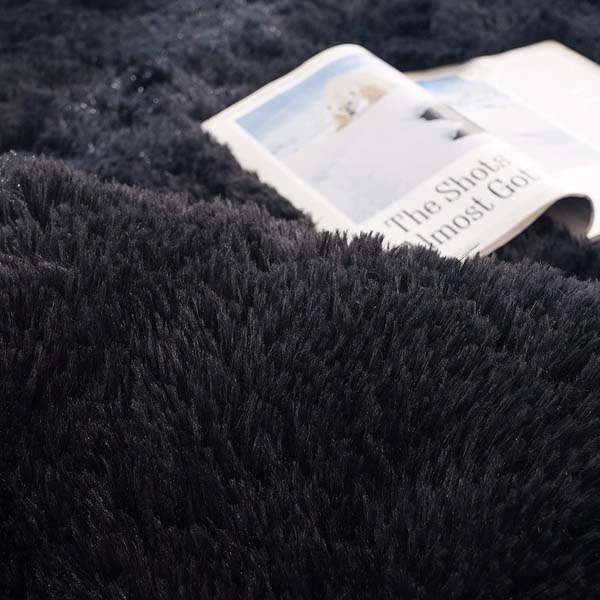 Tüy Dökmez Tavşan Tüyü Halı Siyah 15 - 2