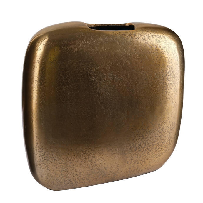 Vazo Alu Kare Disk Antik Gold 27x8x29 - 2
