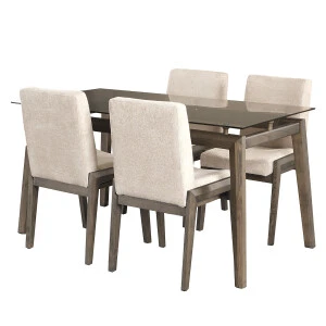 Venedik Camlı Masa 4 Sandalye Takımı - TepeHome