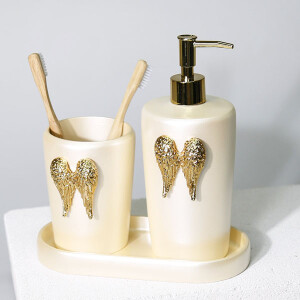 Wings Banyo Seti İnci Altın - TepeHome (1)