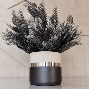 Yapay Çiçekli Dekoratif Beton Saksı - TepeHome