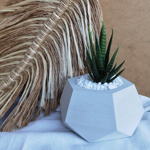 Yapay Çiçekli Dekoratif Beton Saksı 1 - 3