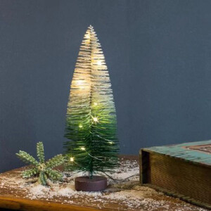 Yeşil Beyaz Çam Ağacı Led Işıklı Dekor - TepeHome