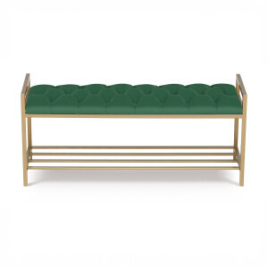 Yeşil Kapitone Geniş Puf - TepeHome (1)