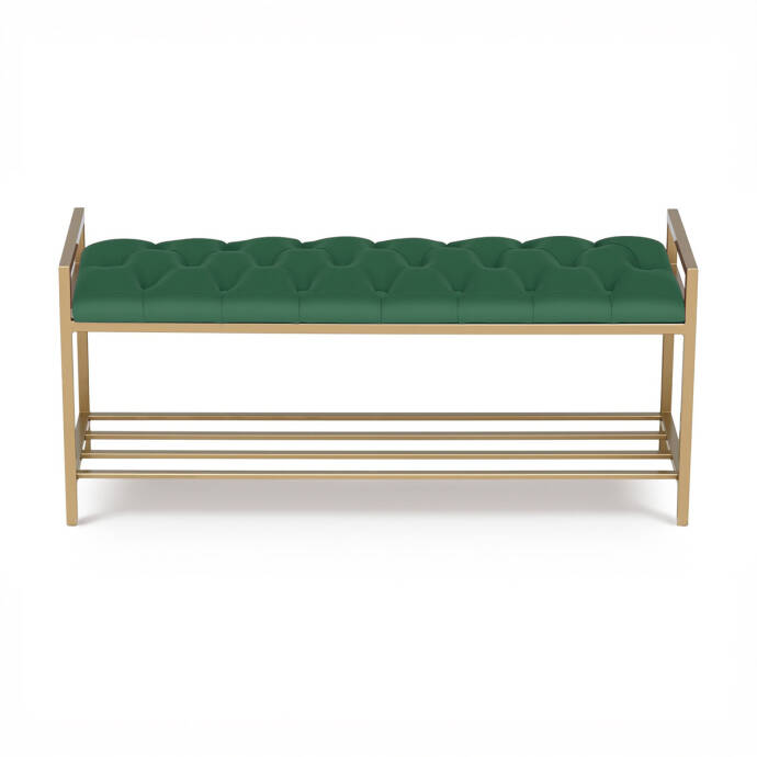 Yeşil Kapitone Geniş Puf - 2