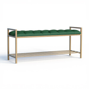 Yeşil Kapitone Geniş Puf - 3