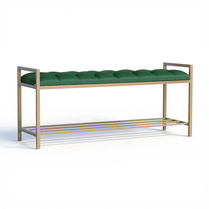 Yeşil Kapitone Geniş Puf - 3