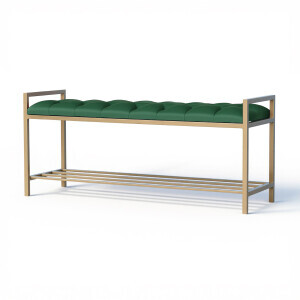 Yeşil Kapitone Geniş Puf - 4