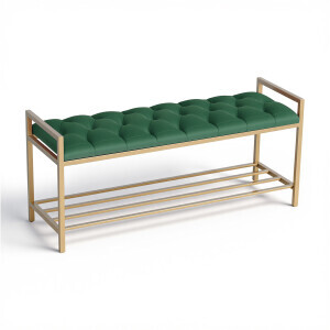 Yeşil Kapitone Geniş Puf - 5