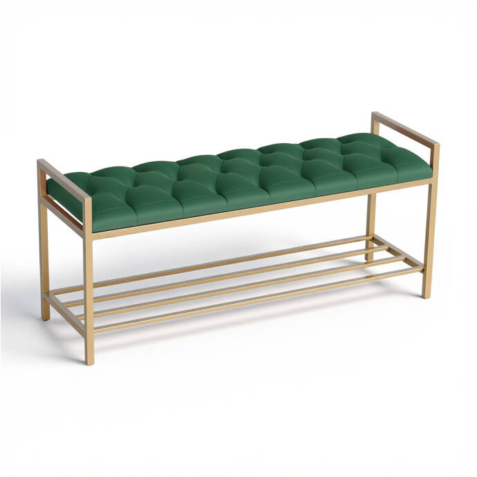 Yeşil Kapitone Geniş Puf - 5