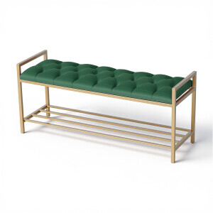 Yeşil Kapitone Geniş Puf - 6