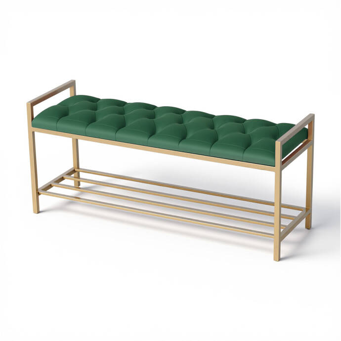 Yeşil Kapitone Geniş Puf - 6