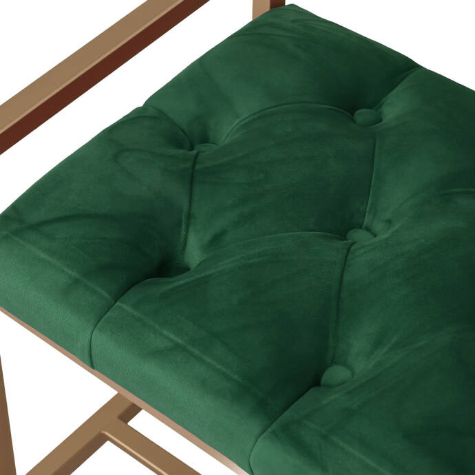 Yeşil Kapitone Geniş Puf - 8