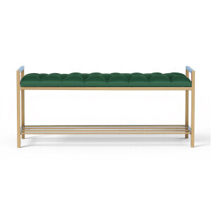 Yeşil Kapitone Geniş Puf - TepeHome