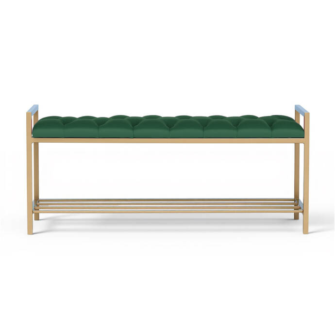 Yeşil Kapitone Geniş Puf - 1