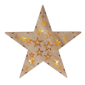 Yıldızlı Ahşap Led Işıklı Yıldız Pano - TepeHome (1)