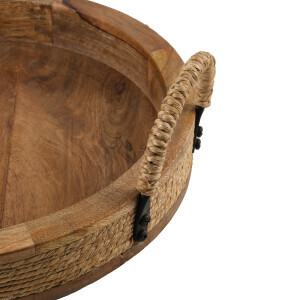 Yuvarlak Natural Dekoratif Tepsi - TepeHome (1)