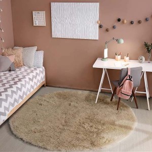 Yuvarlak Tavşan Tüyü Halı Camel 12 - 5