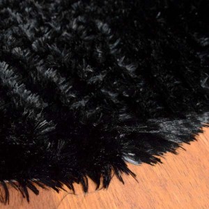 Yuvarlak Tavşan Tüyü Halı Siyah 12 - 4